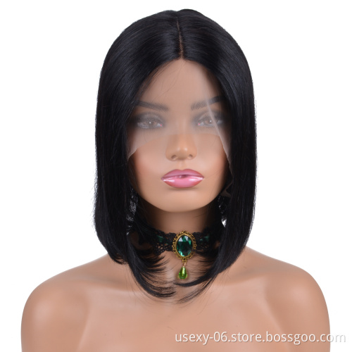 Drop Shipping 8A Grade Straight Bob Virgin Cambodian 100% Human Hair Lace Closure Wigs